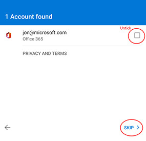 Adding an Exchange mailbox to Outlook for Android