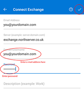 Adding an Exchange mailbox to Outlook for Android